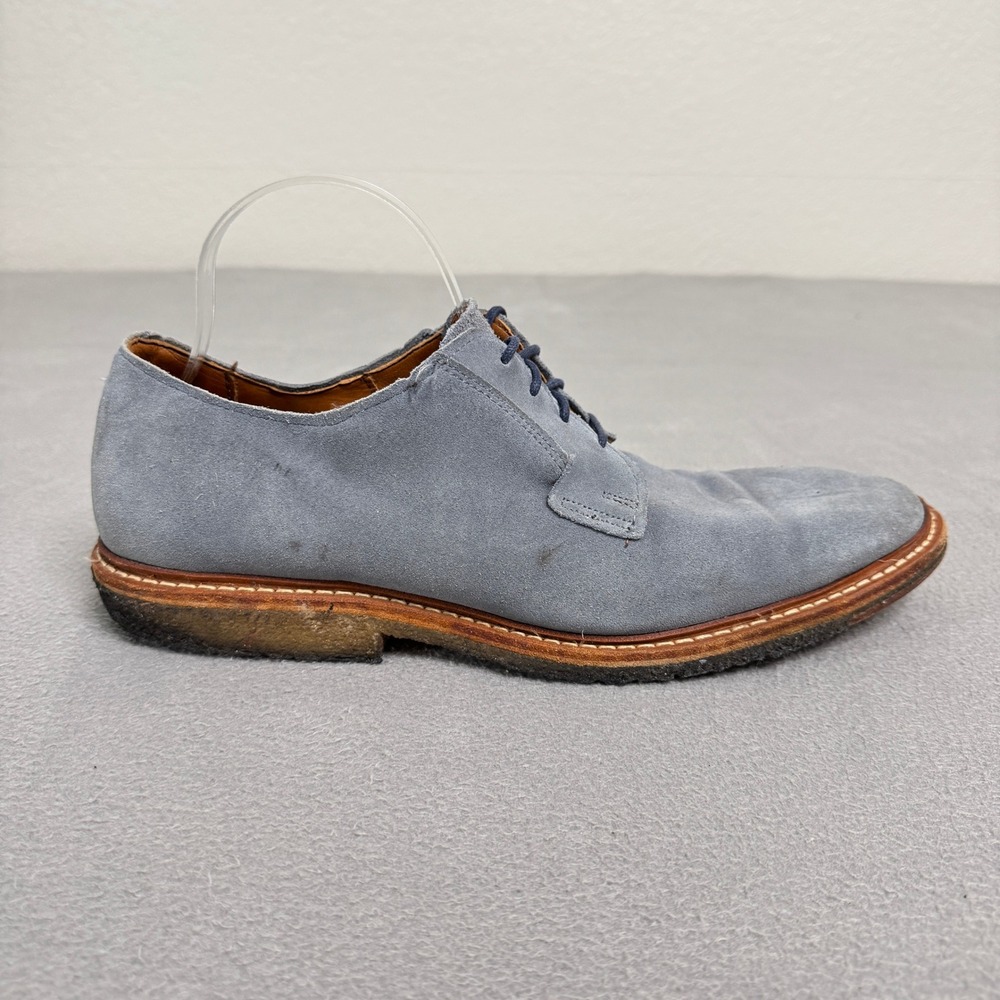 Allen Edmonds Cove Drive Shoes Men 10 D Blue Suede Derby Lace Up 6688 Crepe Sole